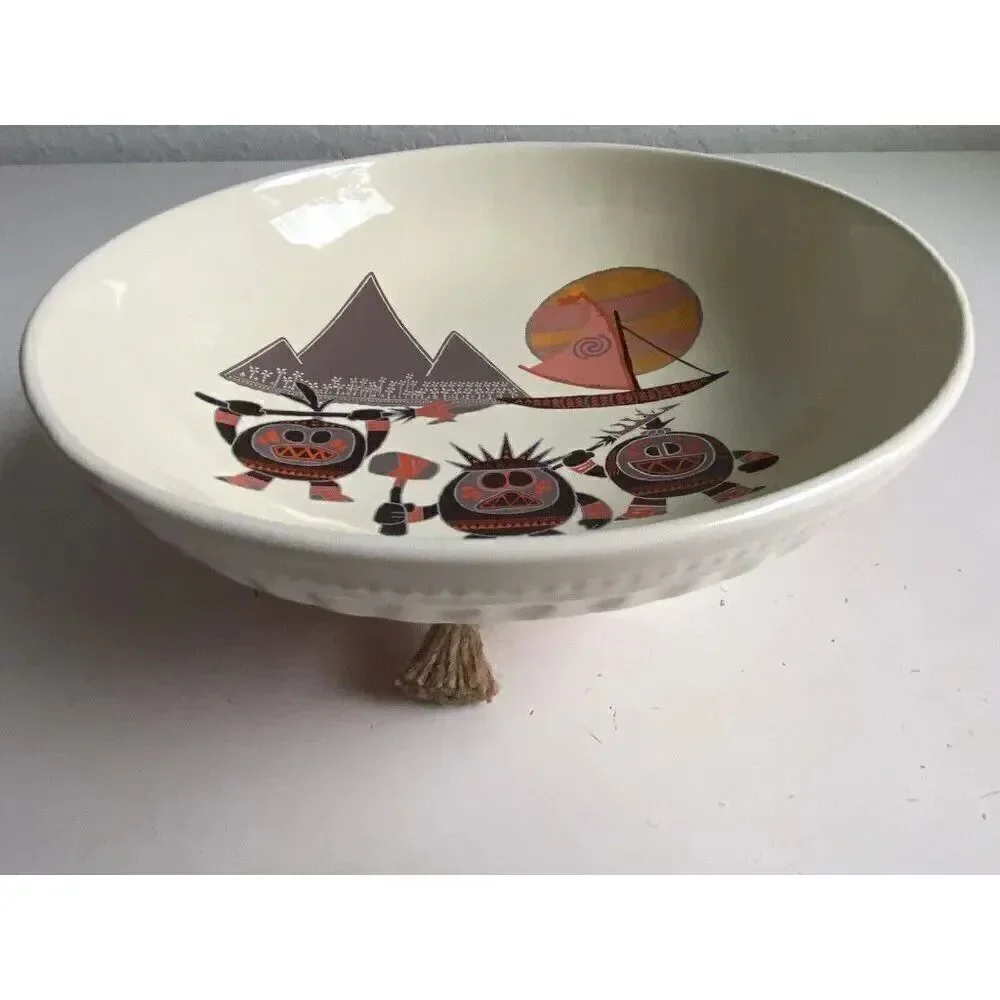 Disney‎ Parks Moana Kakamora Ceramic Serving Bowl With Stand NEW